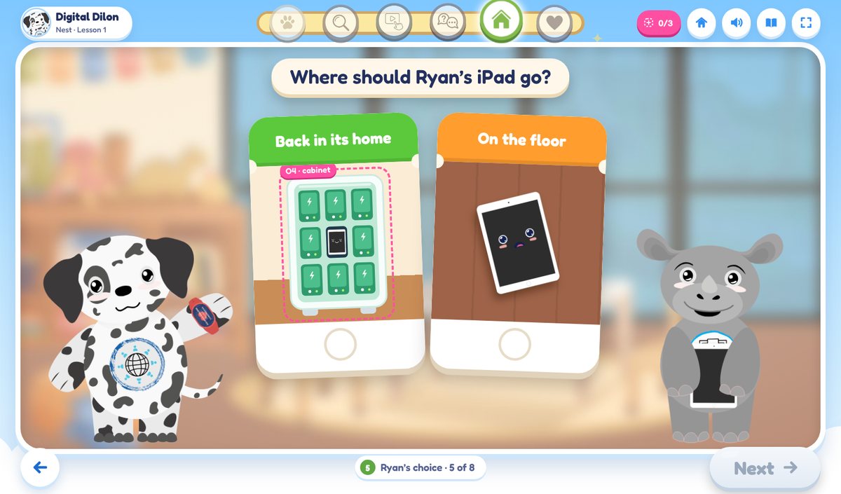 Where should Ryan’s iPad go? Back in its home, or on the floor
